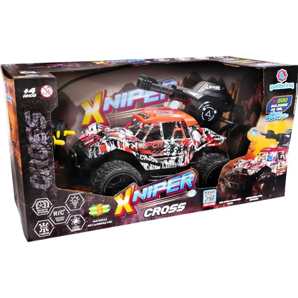 CARRINHO CONTROLE REMOTO XNIPER CROSS C/500 BOLAS GEL POLIBRINQ (UNIDADE) - imagem 10