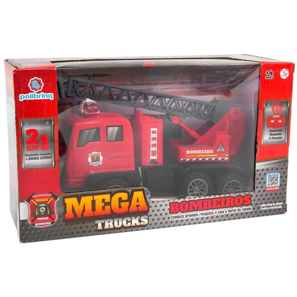 CARRINHO CONTROLE REMOTO BOMBEIROS 2EM1 2FUNC/PILHA (S) POLIBRINQ (UNIDADE) - imagem 4