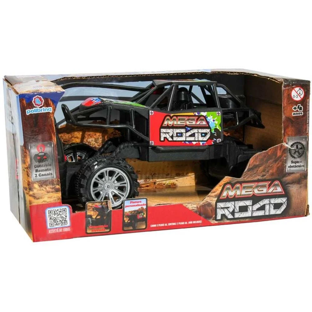 CARRINHO CONTROLE REMOTO MEGA ROAD RACING 2FUNC/PILHA POLIBRINQ (UNIDADE) - imagem 4