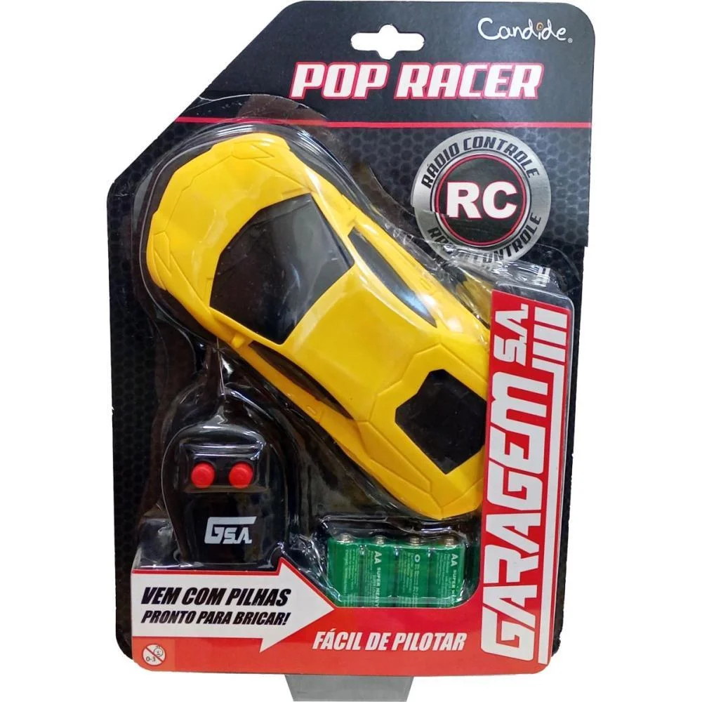 CARRINHO CONTROLE REMOTO POP RACER GARAGEM SA 3FUN/PILH CANDIDE (UNIDADE) - imagem 4