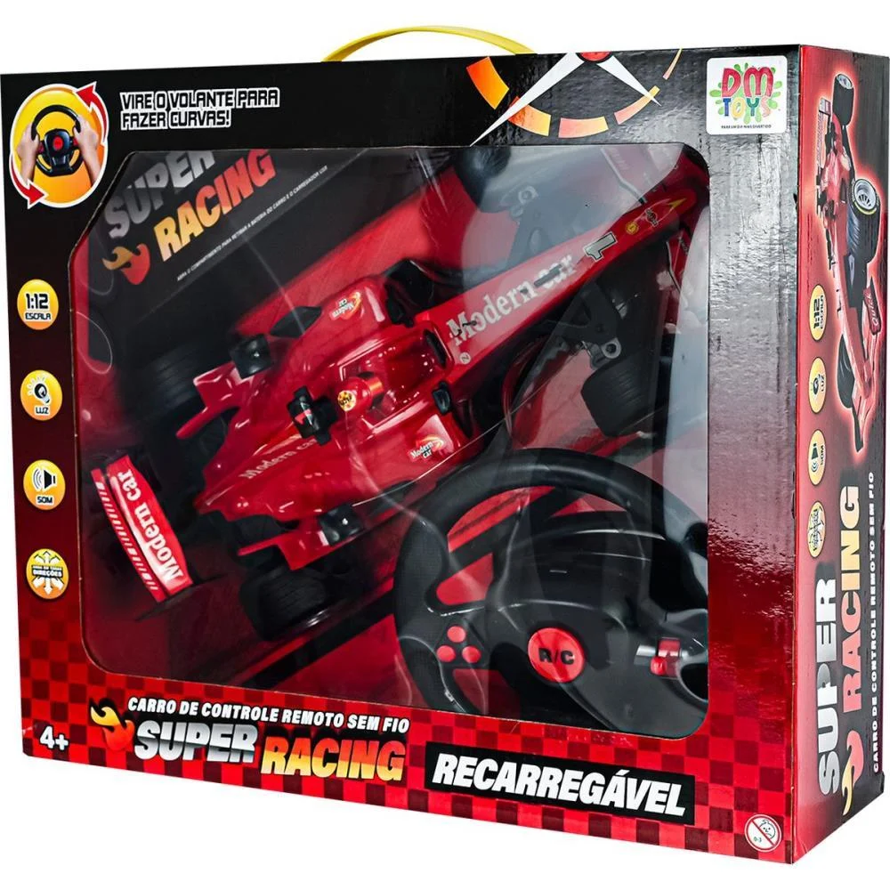 CARRINHO CONTROLE REMOTO SUPER RACING 1:12 BAT.RECARREG DM TOYS (UNIDADE) - imagem 3