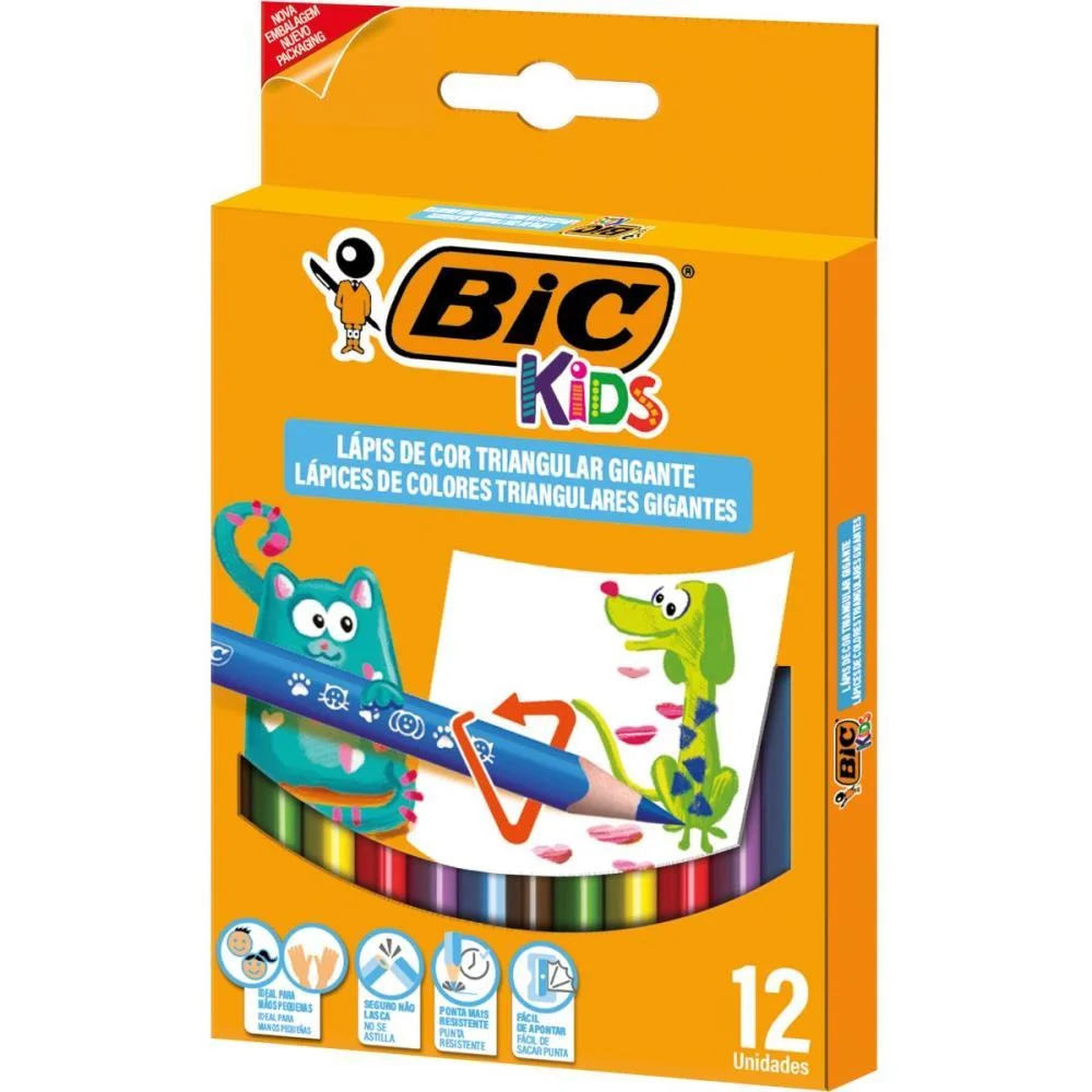 LAPIS DE COR JUMBO EVOLUTION TRIAN. 12 CORES BIC (PCT.C/12) - imagem 2