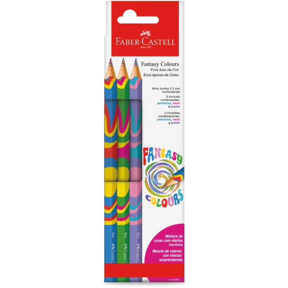 LAPIS DE COR JUMBO FANTASY COLOURS CARTELA C/3 FABER-CASTELL (PCT.C/12) - imagem 4