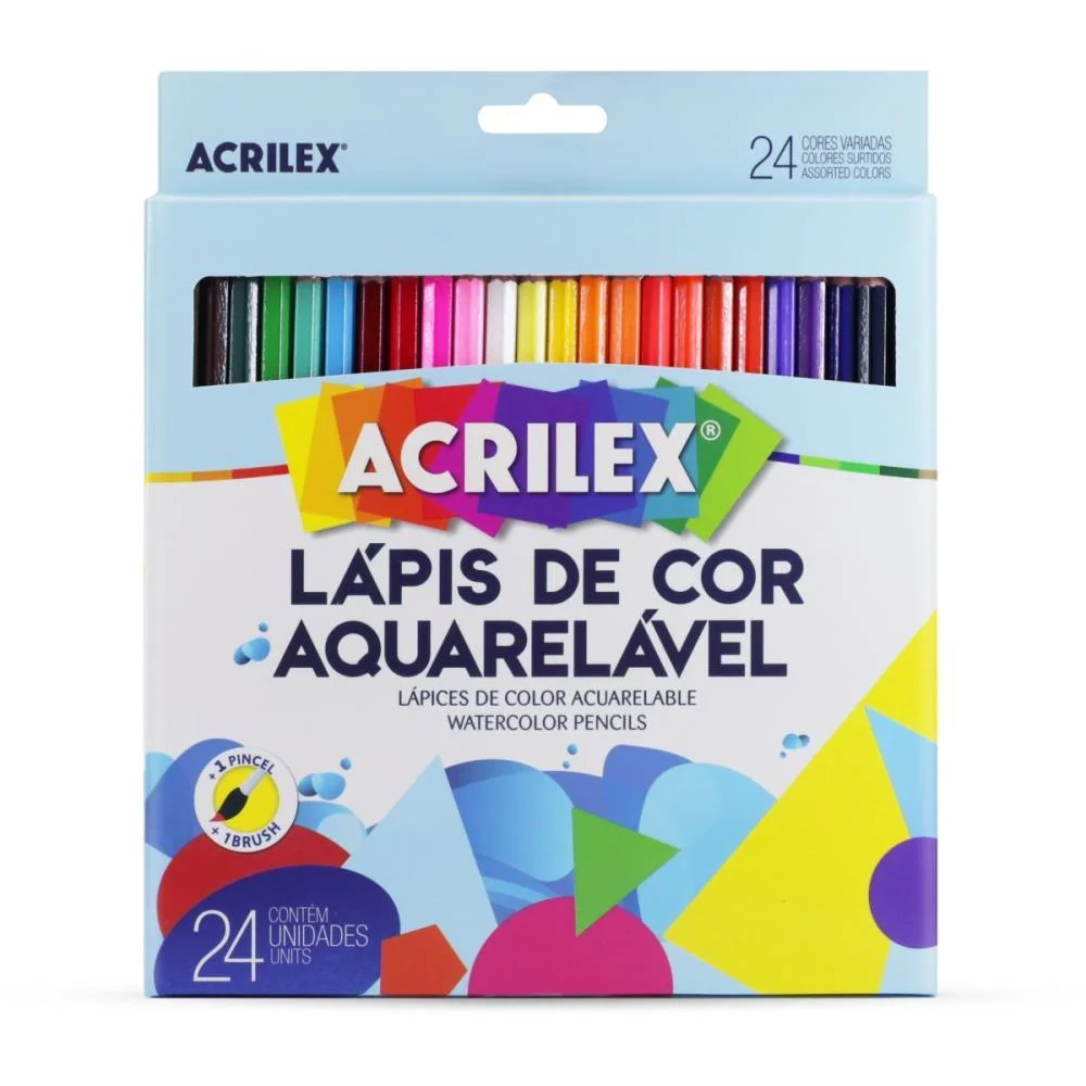 LAPIS DE COR AQUARELAVEL 24 CORES ACRILEX (CX.C/06) - imagem 4
