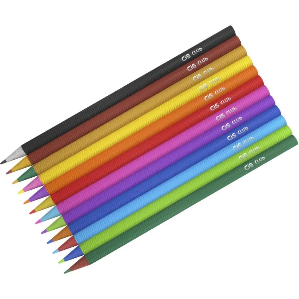LAPIS DE COR REDONDO CIS CLUB RESINA 12 CORES SERTIC (ESTOJO) - imagem 4