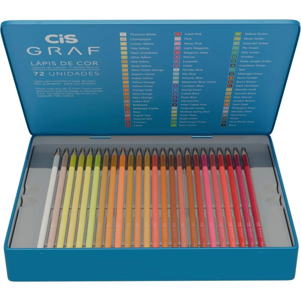 LAPIS DE COR REDONDO CIS GRAF 72 CORES LATA SERTIC (UNIDADE) - imagem 4
