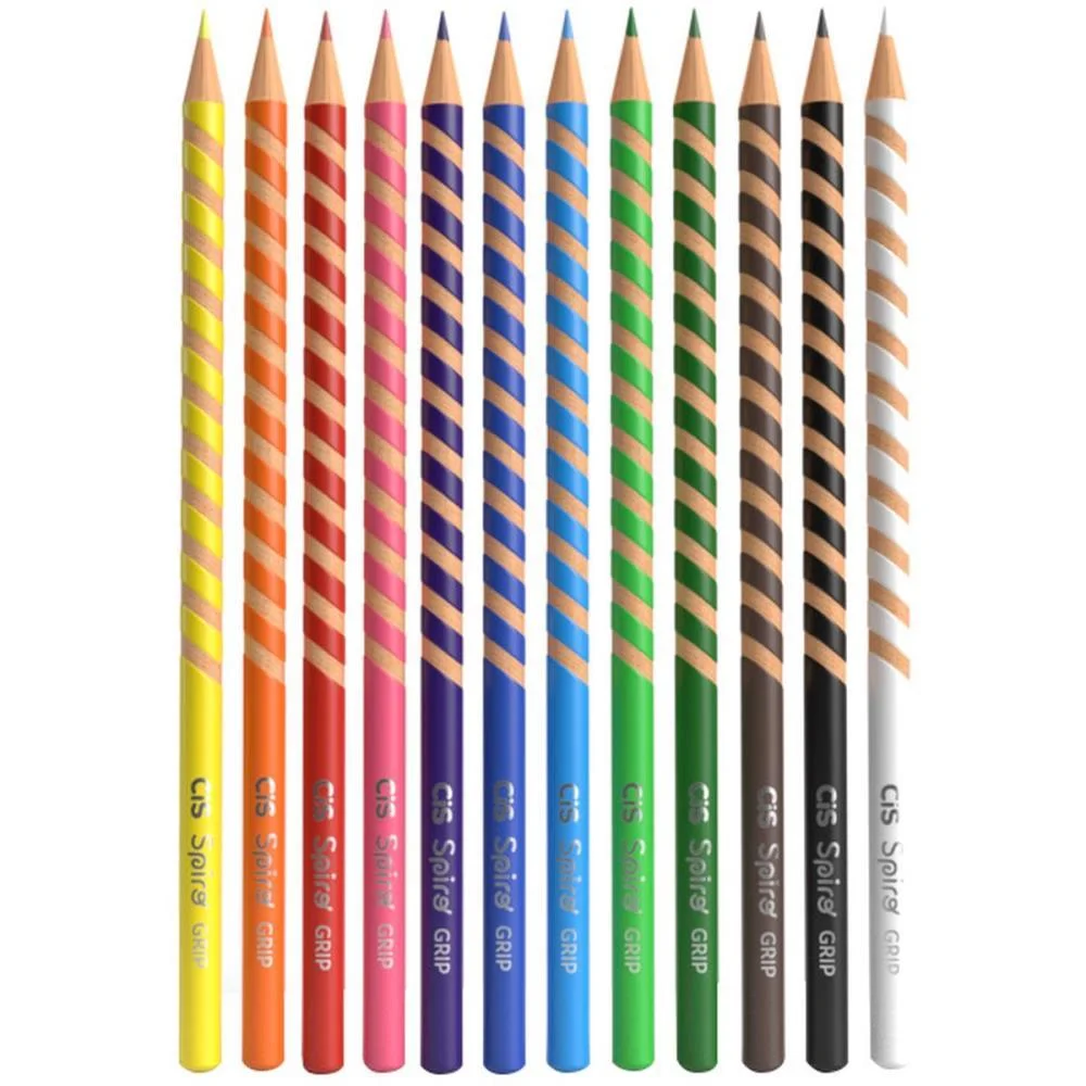 LAPIS DE COR REDONDO CIS SPIRO GRIP 12 CORES SERTIC (ESTOJO) - imagem 2