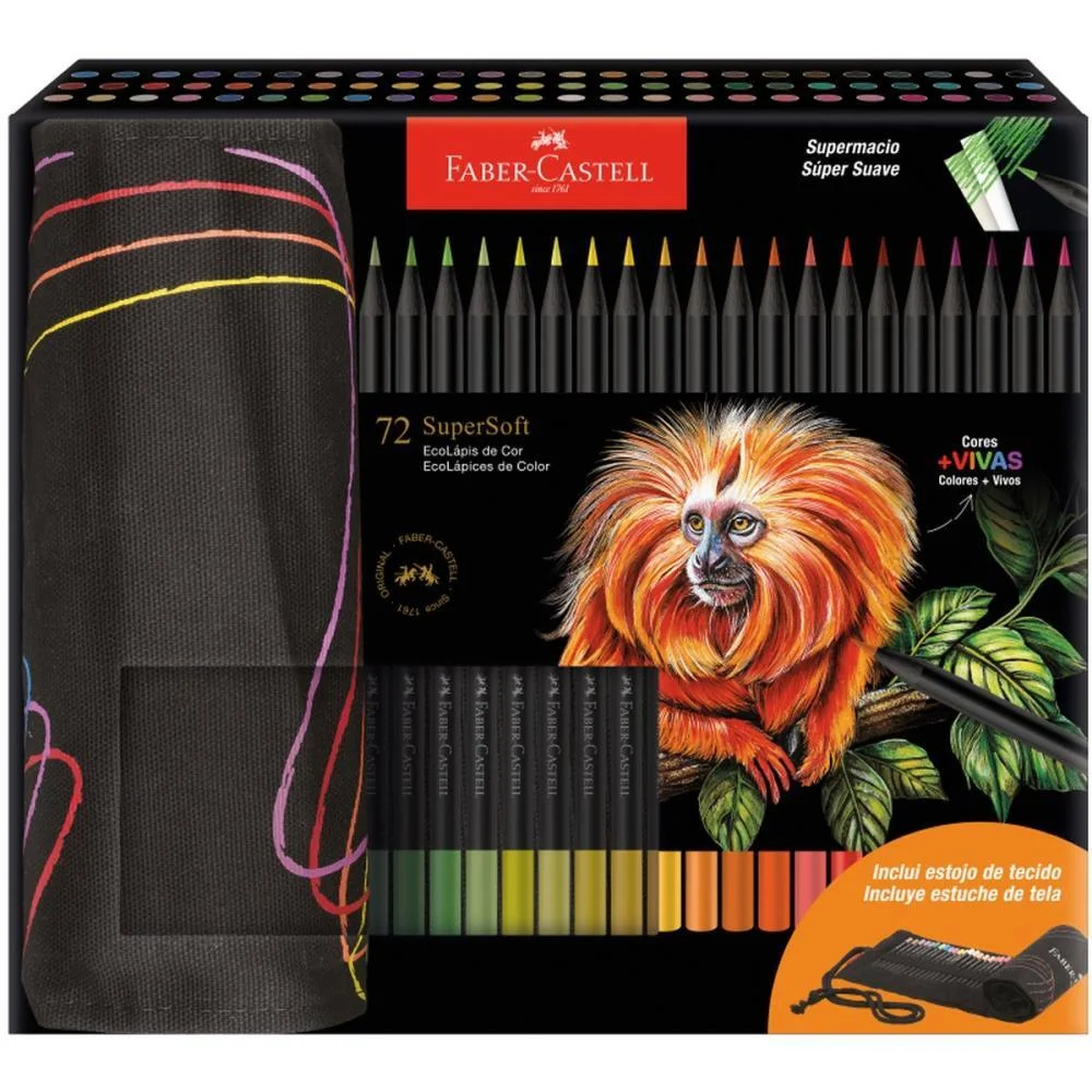 LAPIS DE COR REDONDO SUPERSOFT 72 CORES ESTOJO FABER-CASTELL (PCT.C/02) - imagem 2