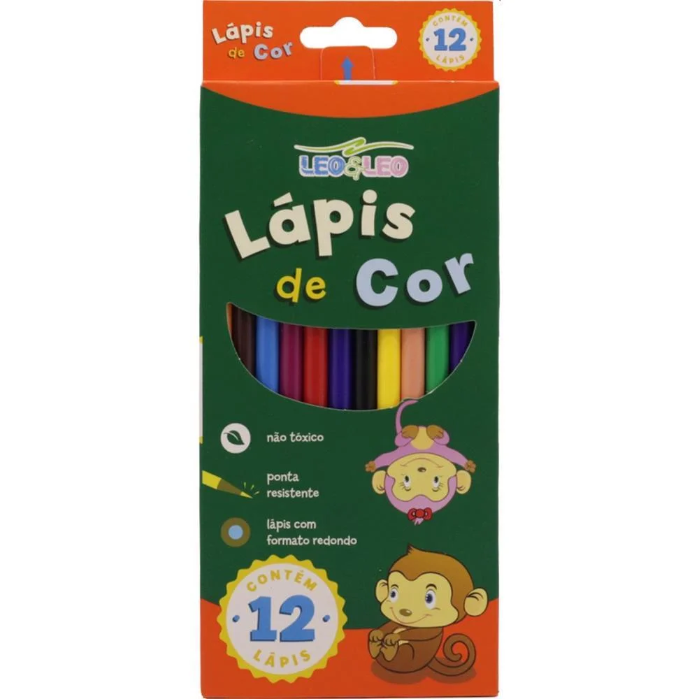LAPIS DE COR REDONDO LEO E LEO 12 CORES LEONORA (PCT.C/06) - imagem 2