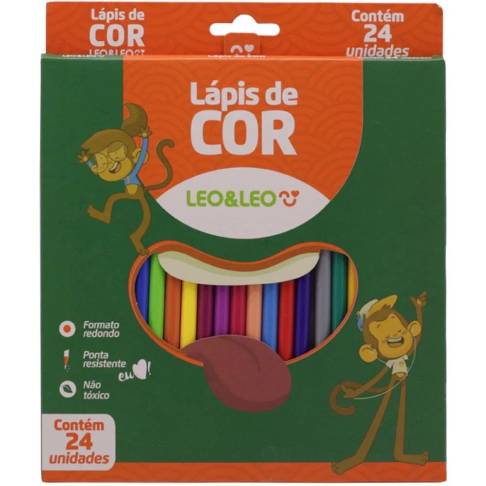 LAPIS DE COR REDONDO LEO E LEO 24 CORES LEONORA (PCT.C/06) - imagem 3
