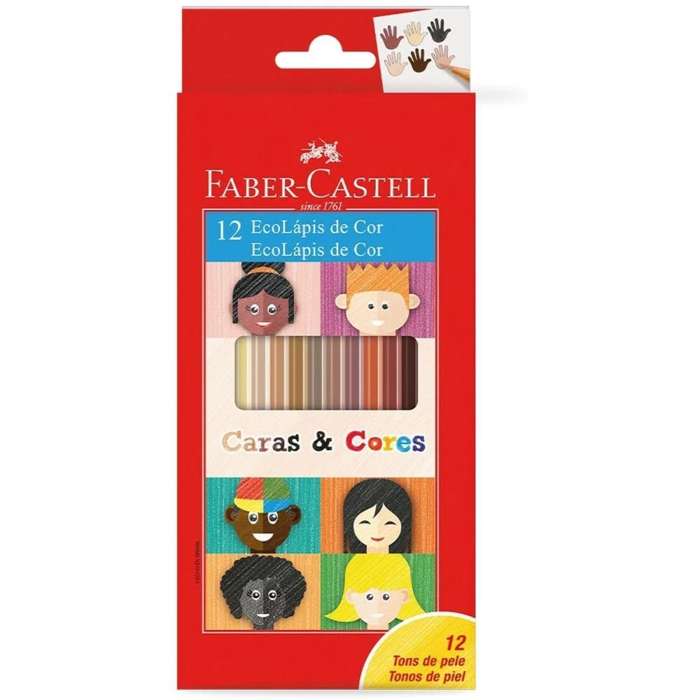LAPIS DE COR SEXTAVADO CARAS E CORES 12CORES ECOLAPIS FABER-CASTELL (PCT.C/12) - imagem 2