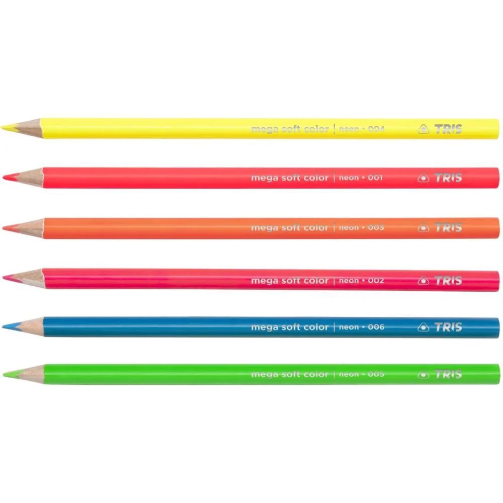 LAPIS DE COR TRIANGULAR TRIS MEGASOFT 6 TONS NEON SUMMIT (PCT.C/06) - imagem 4