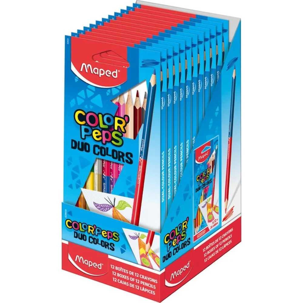LAPIS DE COR TRIANGULAR COLOR PEPS DUO 12LAPIS 24CORES MAPED (ESTOJO) - imagem 4