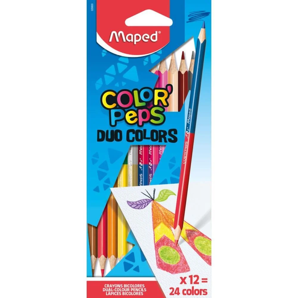LAPIS DE COR TRIANGULAR COLOR PEPS DUO 12LAPIS 24CORES MAPED (ESTOJO) - imagem 5