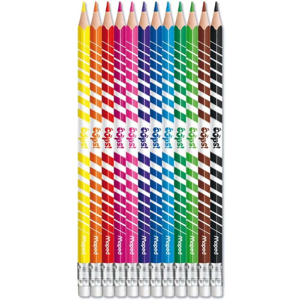 LAPIS DE COR TRIANGULAR COLOR PEPS APAGAVEL 12CORES MAPED (ESTOJO) - imagem 4