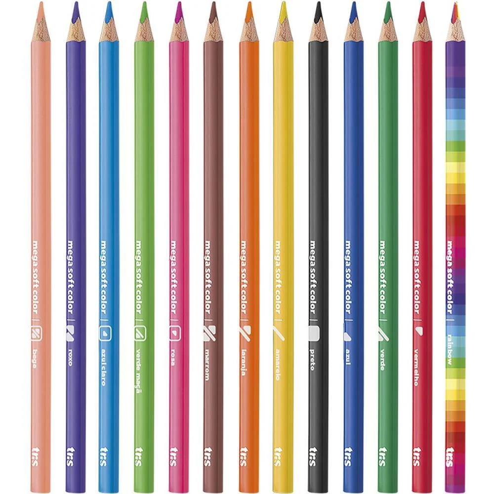 LAPIS DE COR TRIANGULAR MEGA SOFT 12 CORES+1 RAINBOW SUMMIT (PCT.C/06) - imagem 4