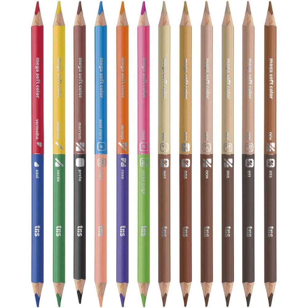 LAPIS DE COR TRIANGULAR MEGA SOFT BICOLOR 12+12T.PELE SUMMIT (PCT.C/06) - imagem 3