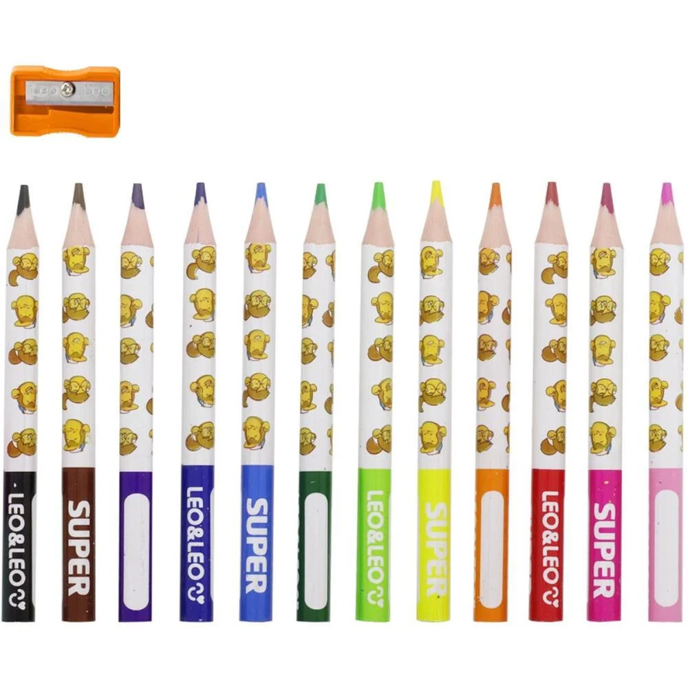 LAPIS DE COR TRIANGULAR LEO E LEO 12CORES SUPER C/APON LEONORA (PCT.C/06) - imagem 3