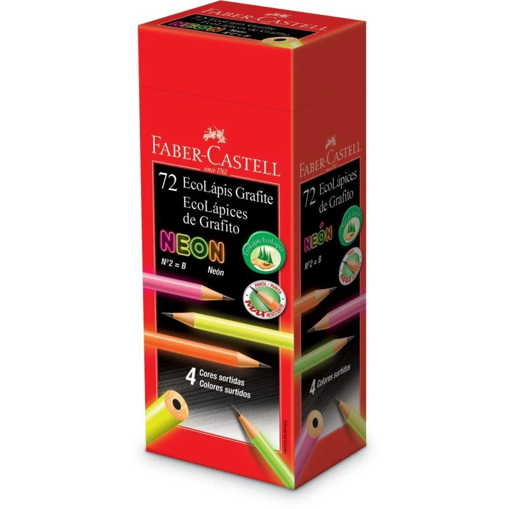 LAPIS PRETO REDONDO ECOLAPIS 1205 MAX NEON FABER-CASTELL (CX.C/72) - imagem 3