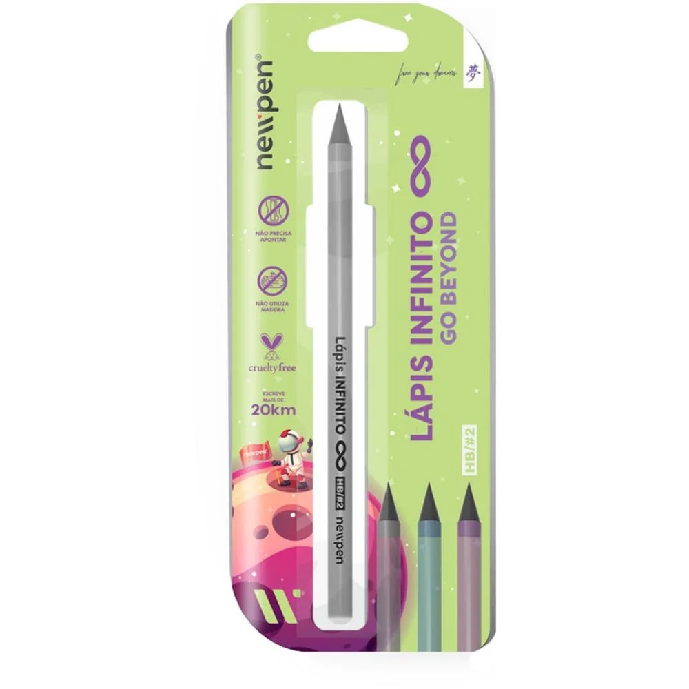LAPIS PRETO REDONDO INFINIT GO BEYOND CINZA NEWPEN (BLISTER) - imagem 3