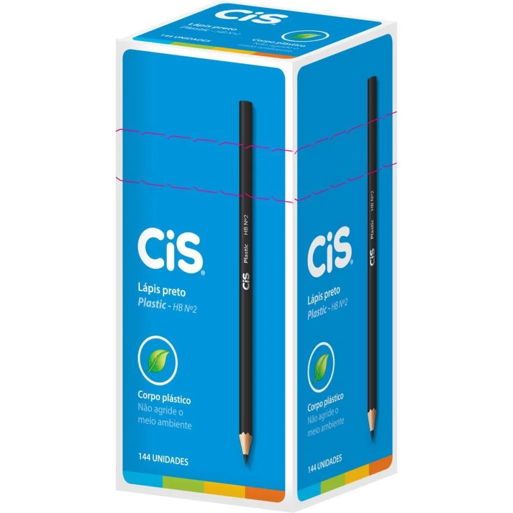 LAPIS PRETO REDONDO PLASTIC HB N.2 SERTIC (CX-144) - imagem 3