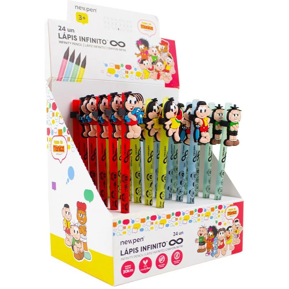 LAPIS PRETO REDONDO T. DA MONICA INFINITO 4 CORES NEWPEN (DP.C/24) - imagem 5