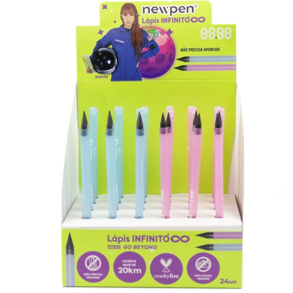 LAPIS PRETO REDONDO INFINITO HB BASIC 2 CORES NEWPEN (DP.C/24) - imagem 3
