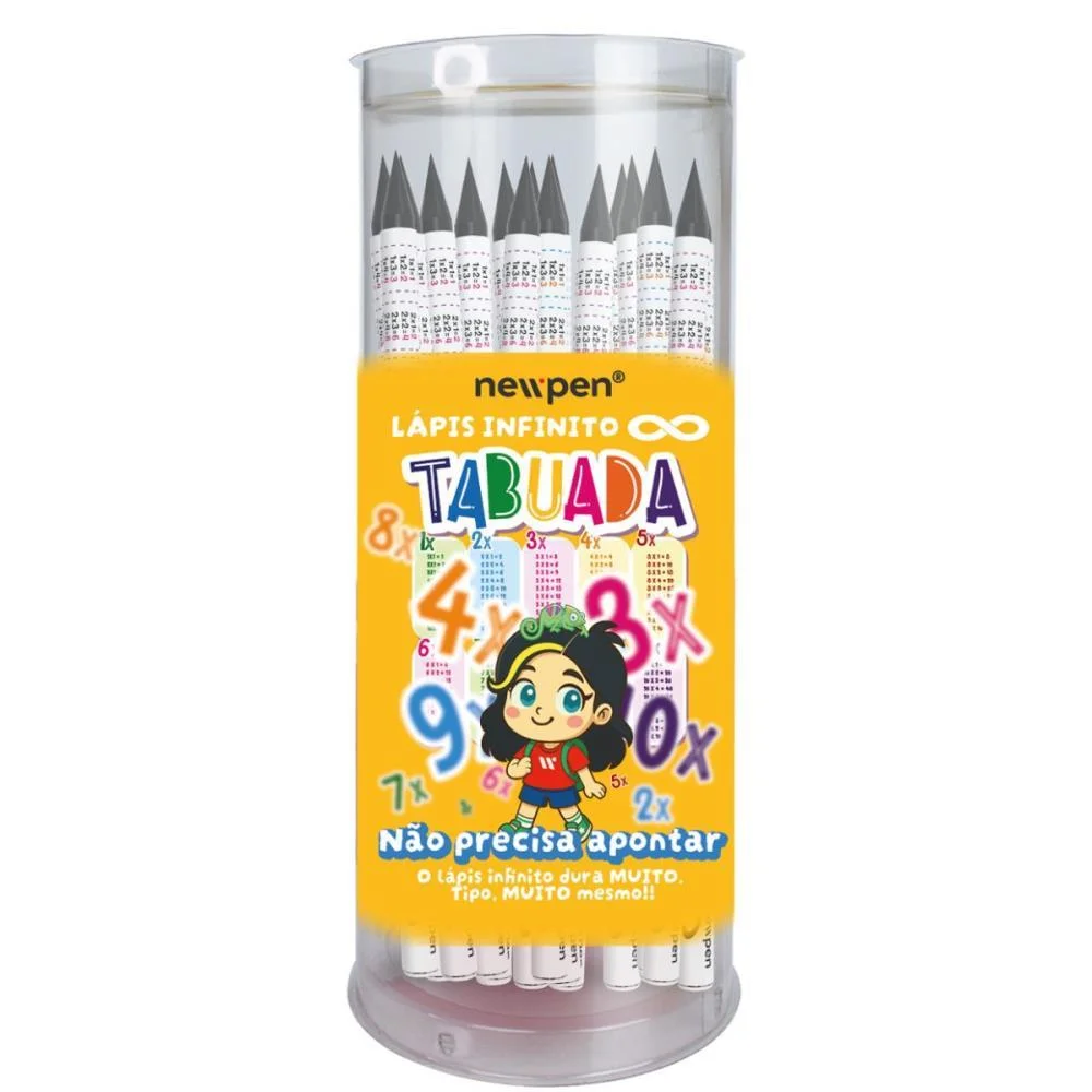 LAPIS PRETO REDONDO INFINITO HB TABUADA NEWPEN (POTE-24) - imagem 7