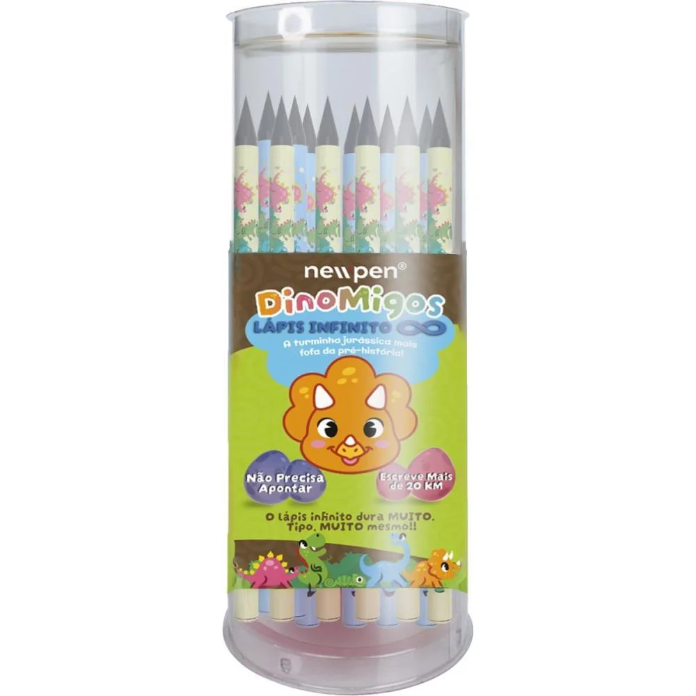 LAPIS PRETO REDONDO INFINITO HB DINOSSAURO NEWPEN (POTE-24) - imagem 7