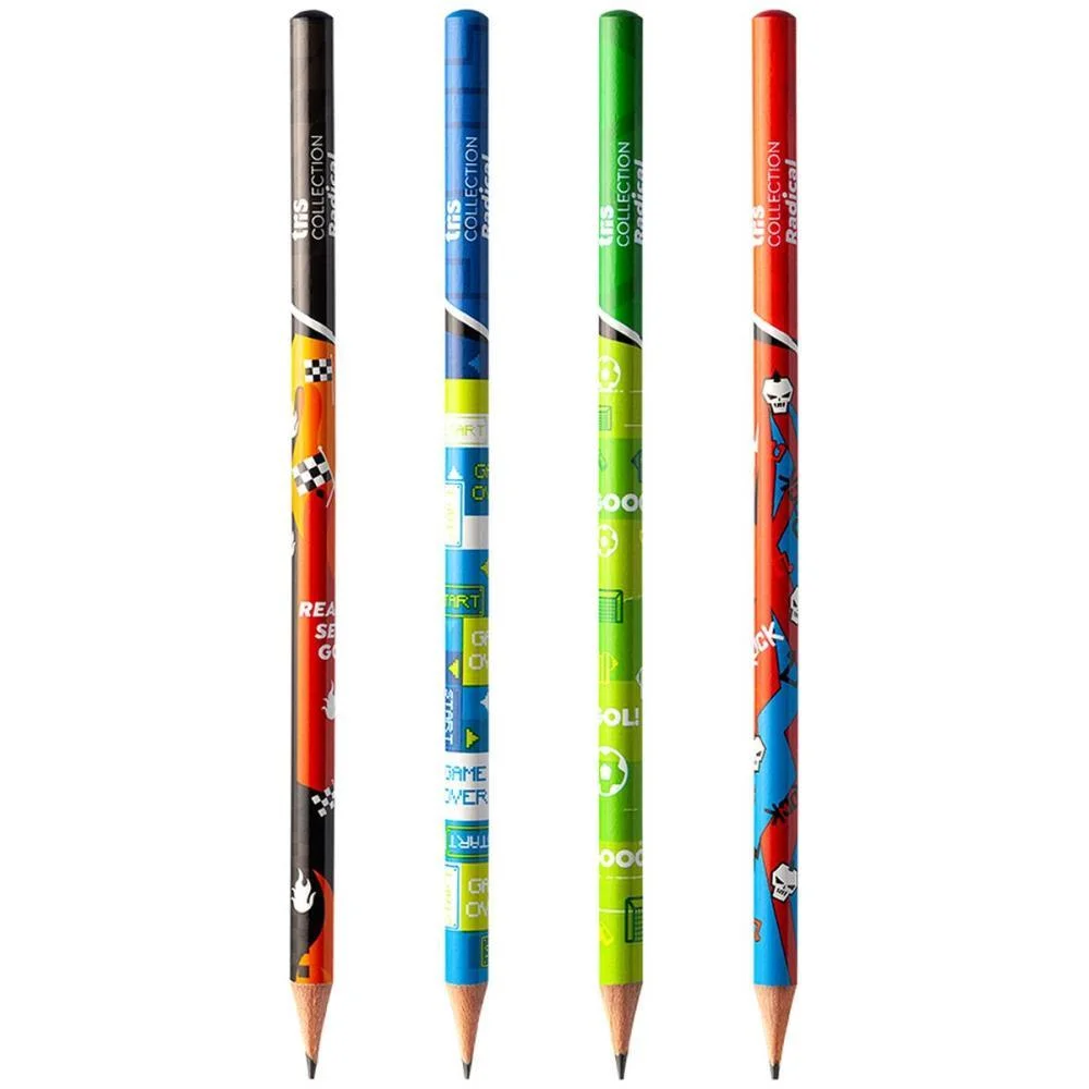 LAPIS PRETO REDONDO DECORADO TRIS COLLECTION RADICAL 4MOD. SUMMIT (POTE-48) - imagem 4