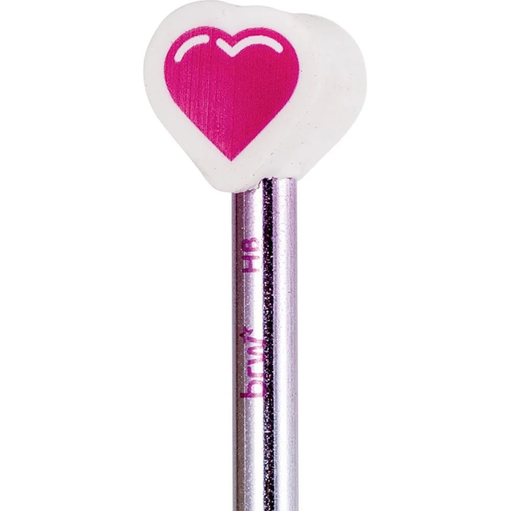 LAPIS PRETO REDONDO DECORADO HB BELOVED C/BORRACHA 4MOD. BRW (POTE-24) - imagem 5