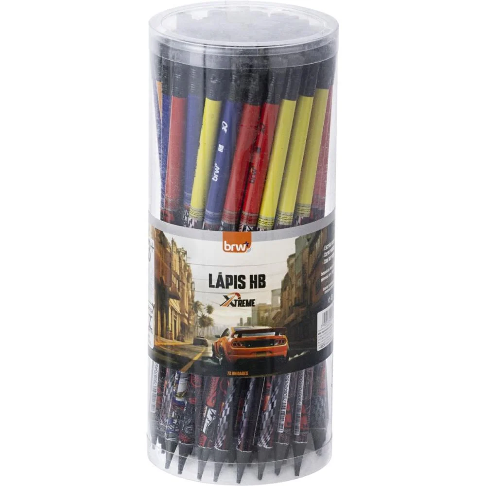 LAPIS PRETO REDONDO DECORADO HB XTREME C/BORRACHA 4MOD. BRW (POTE-72) - imagem 3