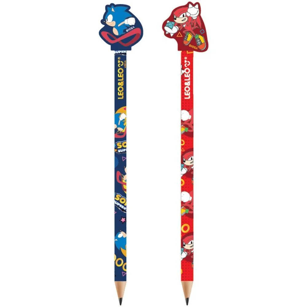 LAPIS PRETO REDONDO DECORADO SONIC HB C/BORRACHA (S) LEONORA (BL.C/02) - imagem 5