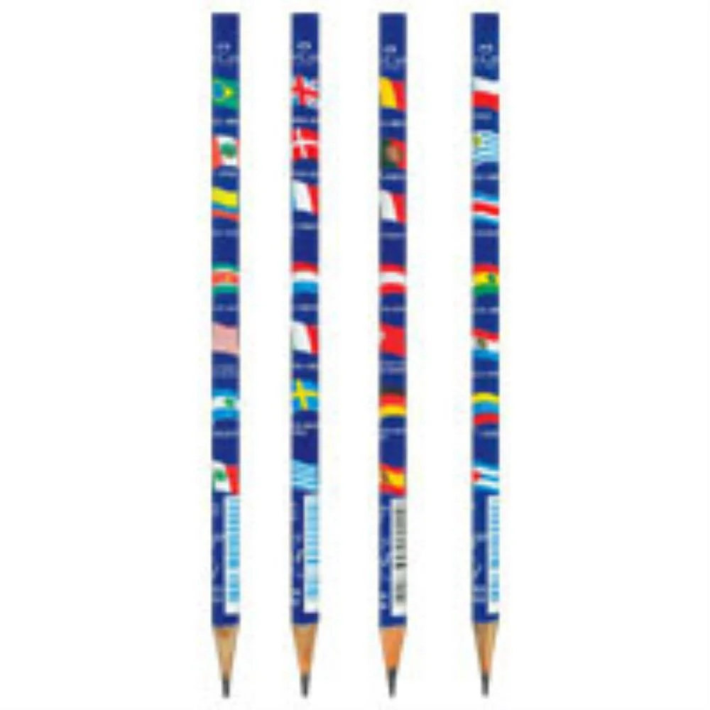 LAPIS PRETO REDONDO DECORADO ECOLAPIS BANDEIRA FANTASIA FABER-CASTELL (CX.C/144) - imagem 3