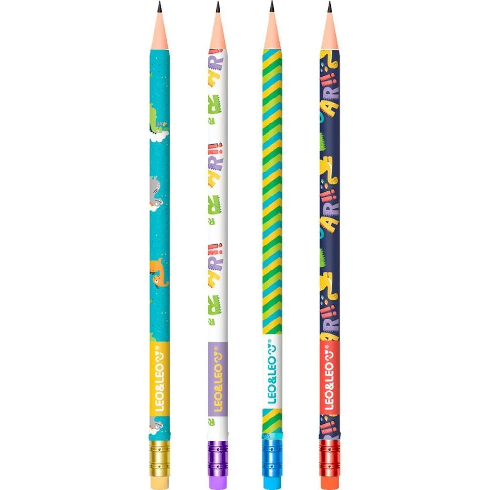 LAPIS PRETO REDONDO DECORADO DINO HB C/BORRACHA (S) LEONORA (POTE-72) - imagem 4