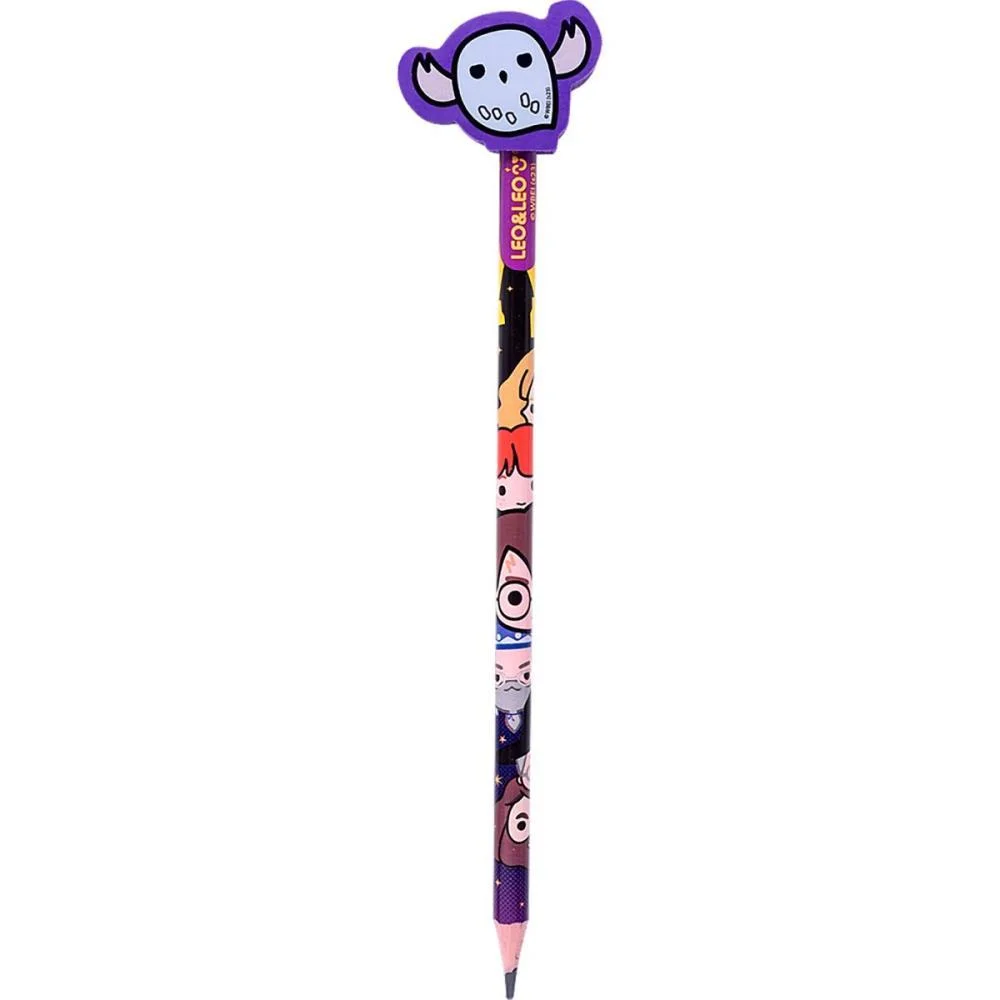 LAPIS PRETO REDONDO DECORADO HARRY POTTER C/BORRACHA 4MOD. LEONORA (POTE-30) - imagem 5