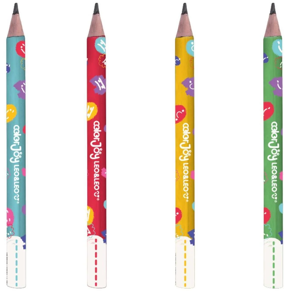 LAPIS PRETO REDONDO DECORADO COLOR JOY HB BIG TRIANGULAR(S) LEONORA (POTE-36) - imagem 4