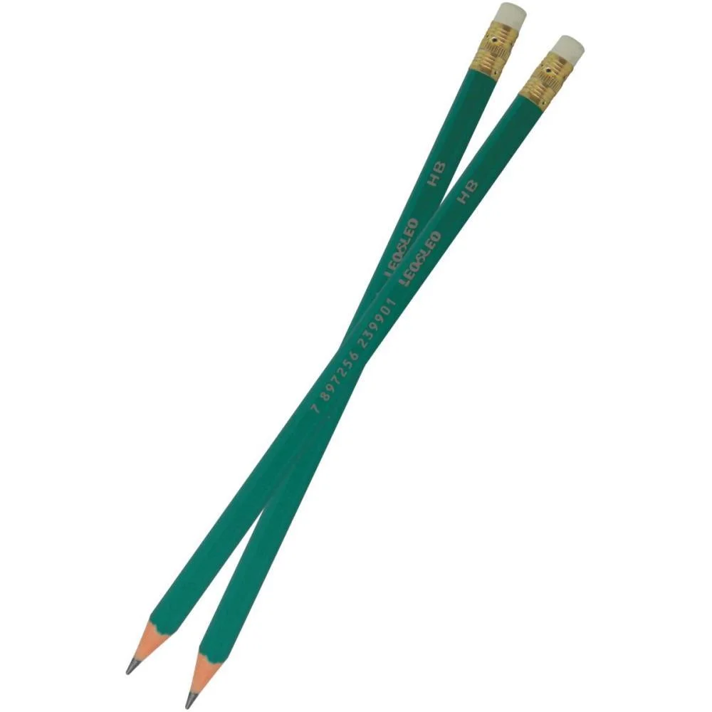 LAPIS PRETO SEXTAVADO LEO E LEO VERDE HB BORRACHA LEONORA (POTE-72) - imagem 4