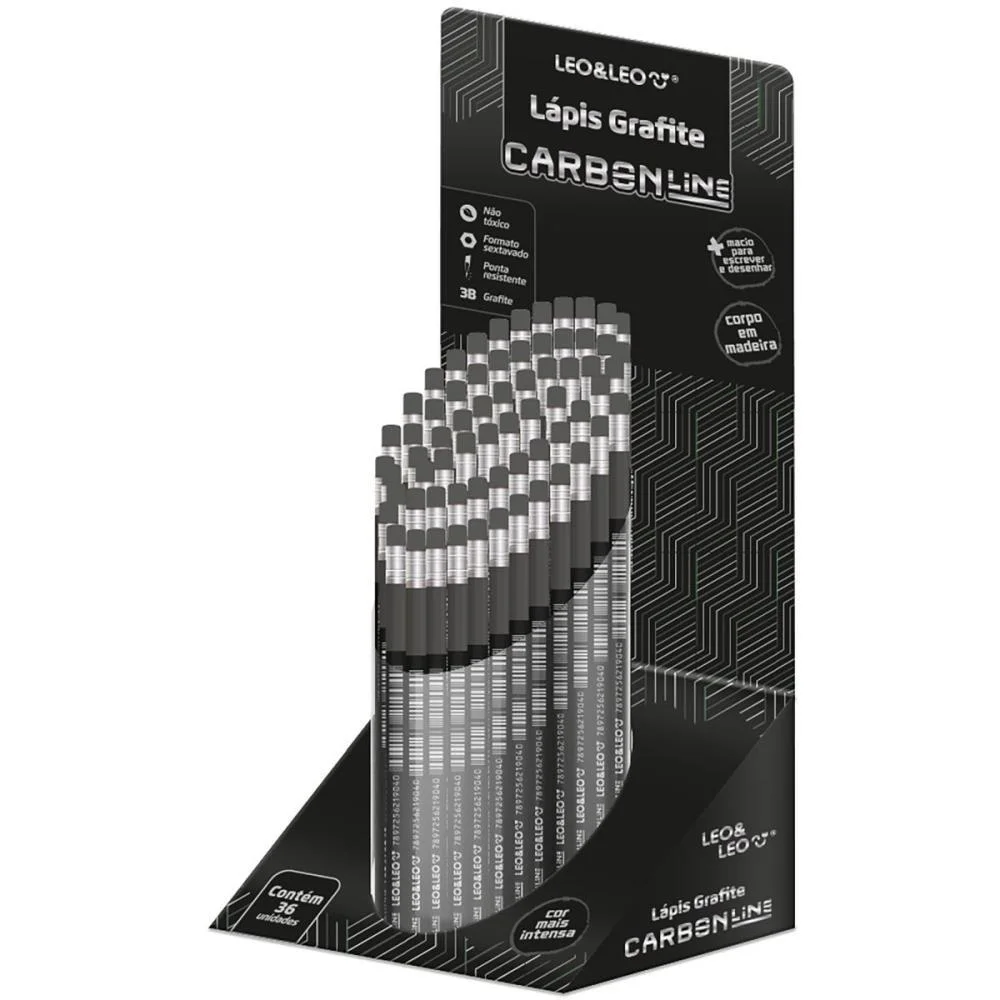 LAPIS PRETO SEXTAVADO CARBON LINE C/BORRACHA LEONORA (DP.C/36) - imagem 2