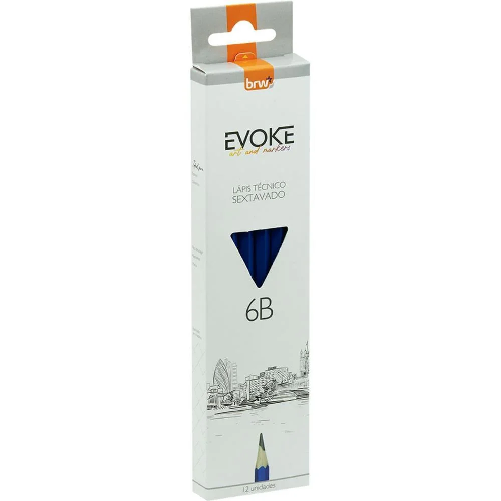 LAPIS PRETO TECNICO MADEIRA 6B PRETO ESC/EXTRA MAC BRW (BL.C/12) - imagem 3
