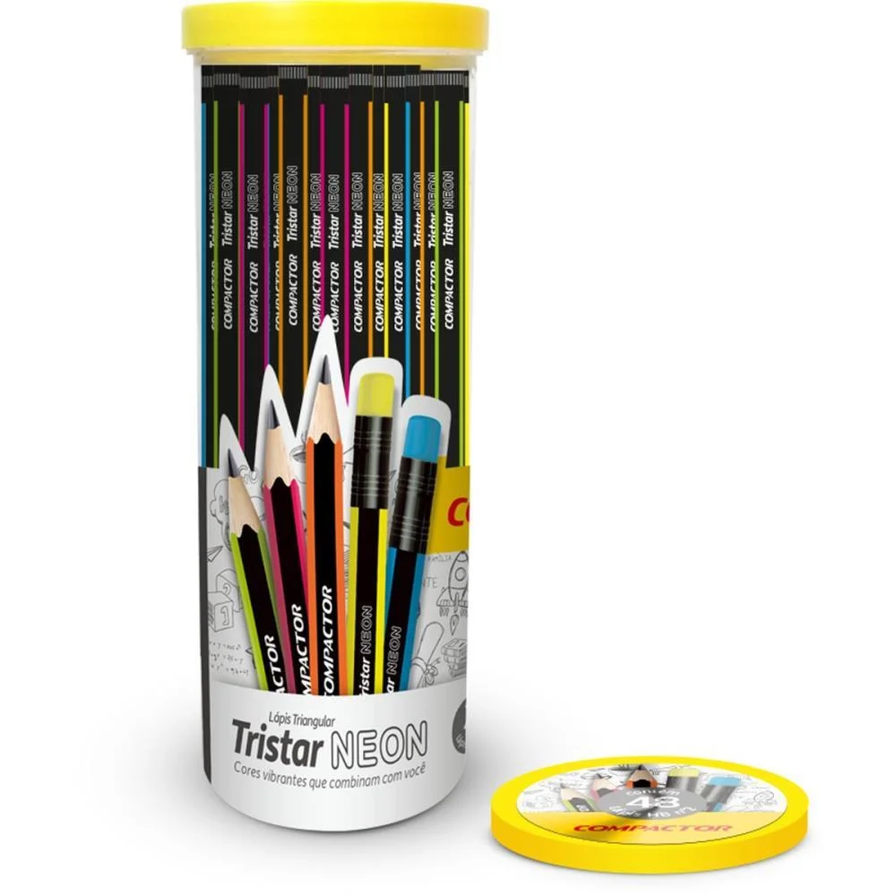 LAPIS PRETO TRIANGULAR NEON HB N.2 COMPACTOR (POTE-48) - imagem 2