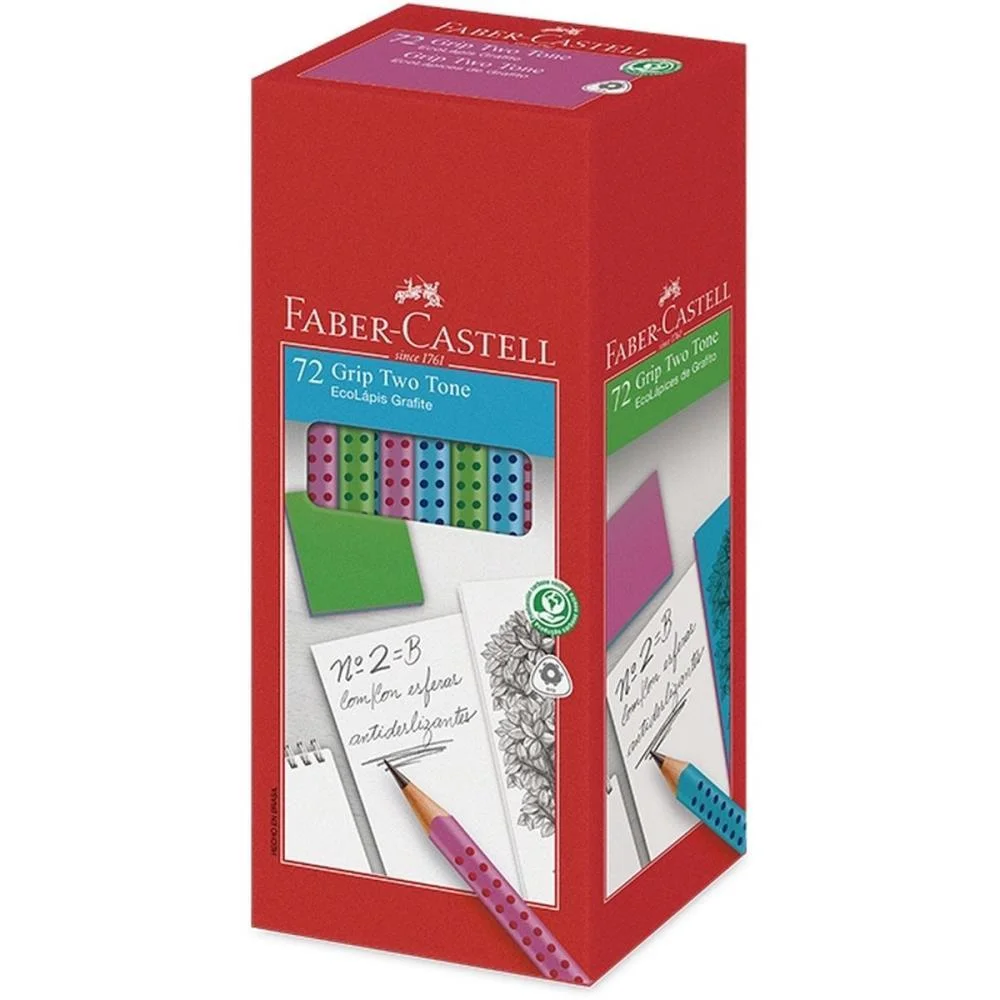 LAPIS PRETO TRIANGULAR GRIP 2001 TWO TONE (S) FABER-CASTELL (CX.C/72) - imagem 2