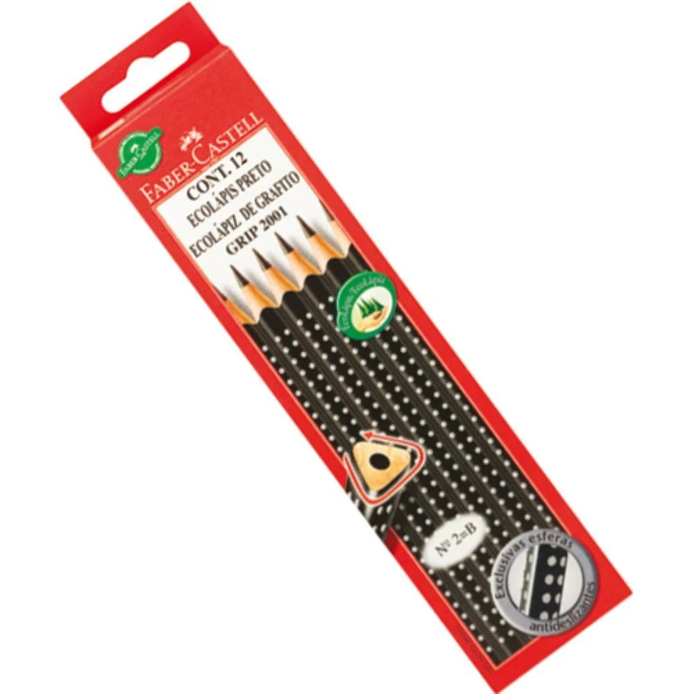 LAPIS PRETO TRIANGULAR ECOLAPIS GRIP 2001 PRETO FABER-CASTELL (PCT.C/72) - imagem 3