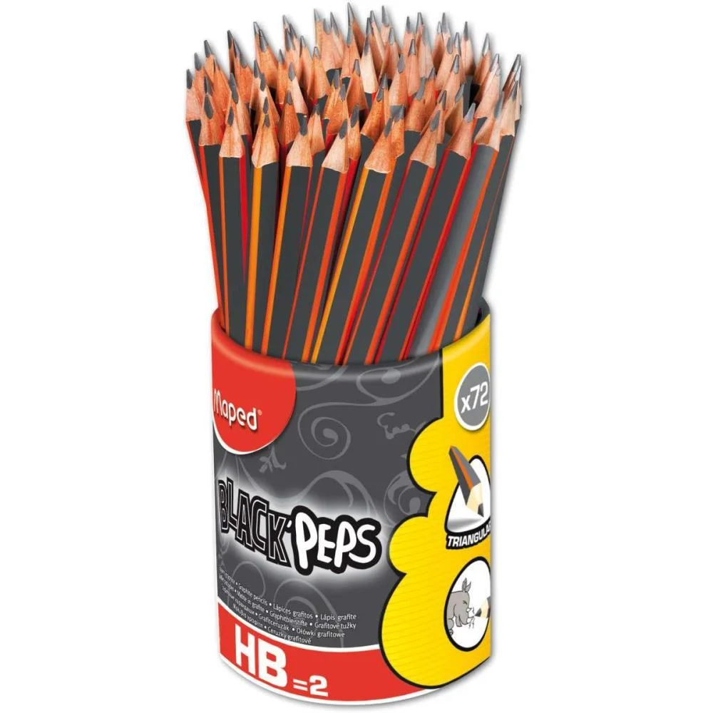 LAPIS PRETO TRIANGULAR BLACK PEPS HB MAPED (POTE-72) - imagem 3