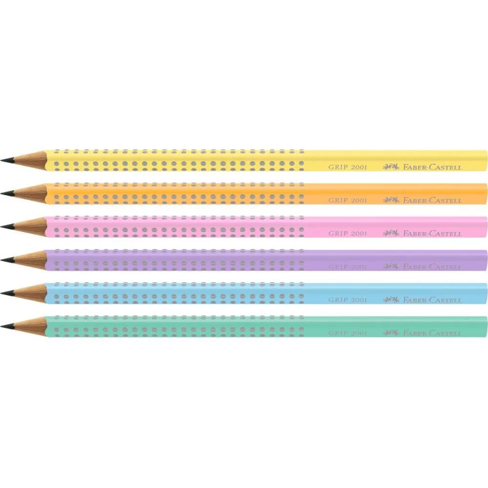 LAPIS PRETO TRIANGULAR ECOLAPIS GRIP 2001 TONS PASTEL FABER-CASTELL (CX.C/72) - imagem 4