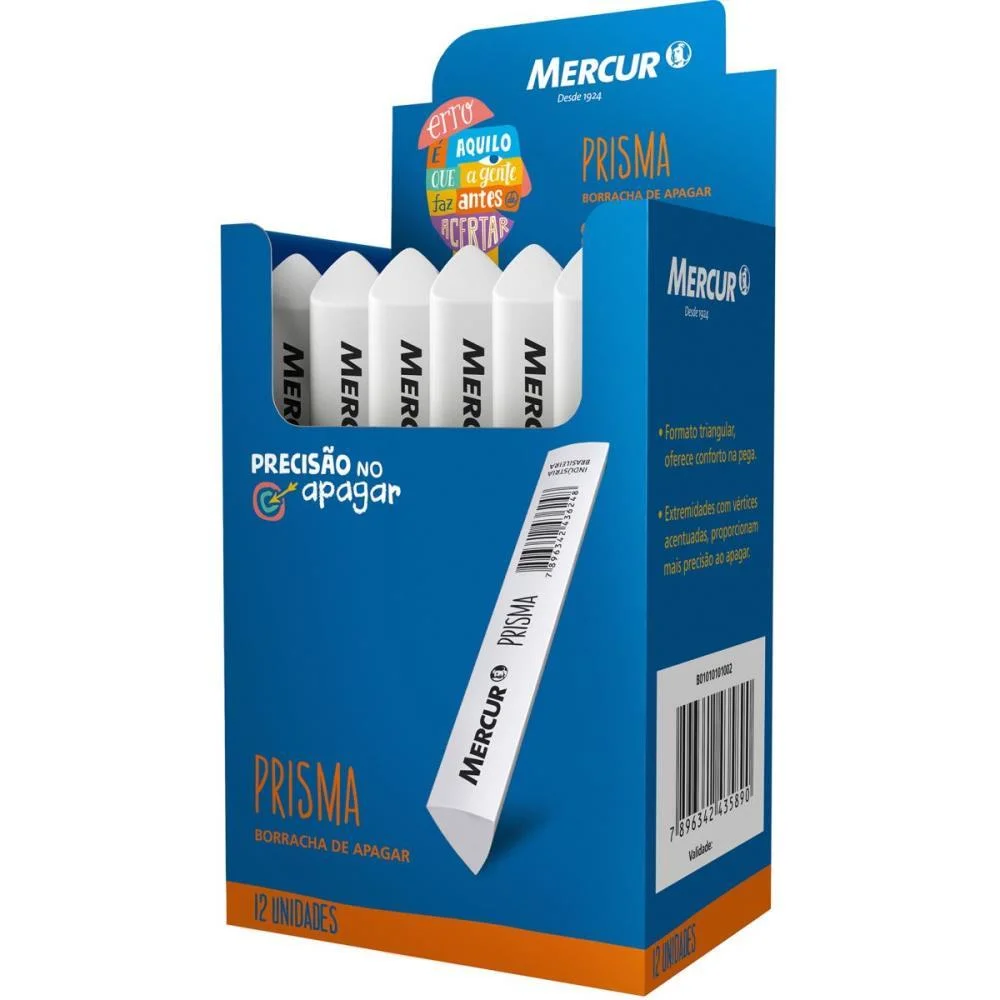 BORRACHA BRANCA PRISMA LONGA BRANCA MERCUR (CX.C/12) - imagem 3