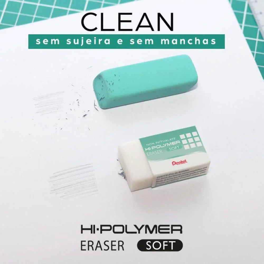 BORRACHA BRANCA HI POLYMER PEQ. P/ENGENHARIA PENTEL (CX.C/48) - imagem 4