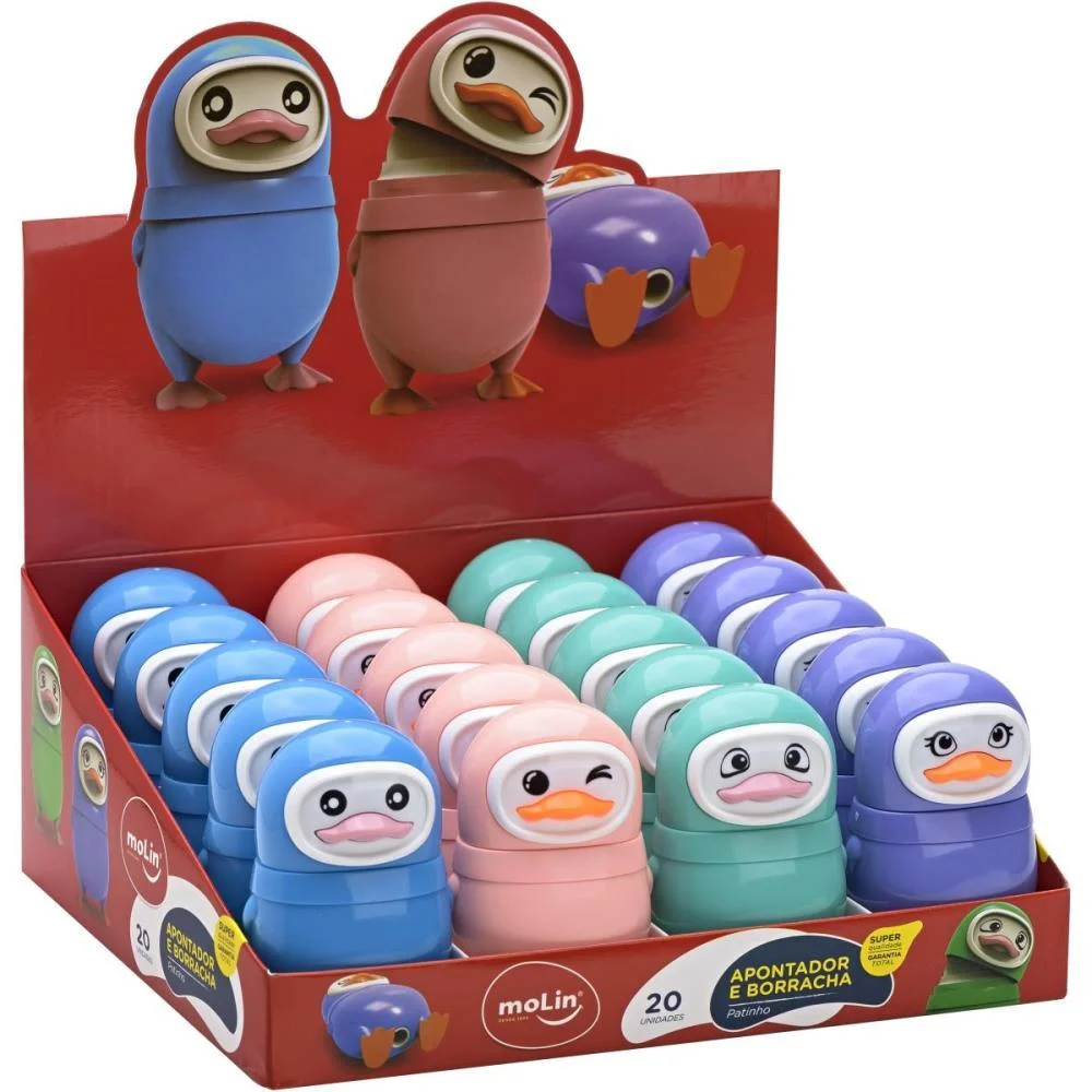 APONTADOR COM DEPOSITO DECOR. PATINHO C/BORRACHA 4 CORES MOLIN (DP.C/20) - imagem 2