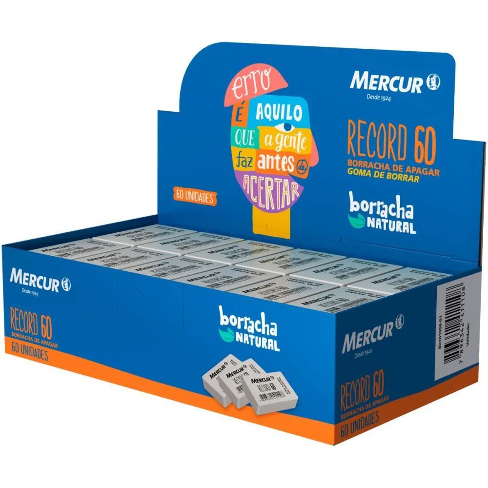 BORRACHA BRANCA 60 RECORD BRANCA MERCUR (CX.C/60) - imagem 3