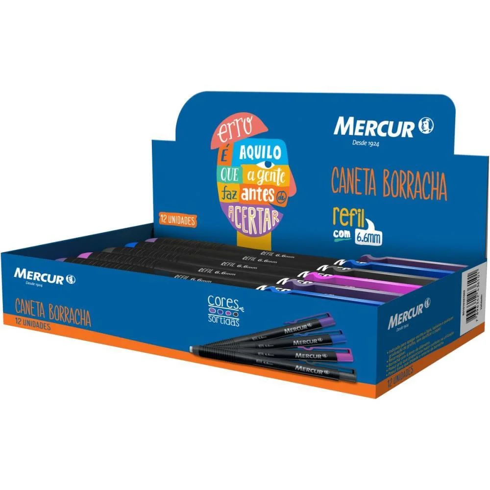 BORRACHA CANETA CORES SORTIDAS MERCUR (CX.C/12) - imagem 5